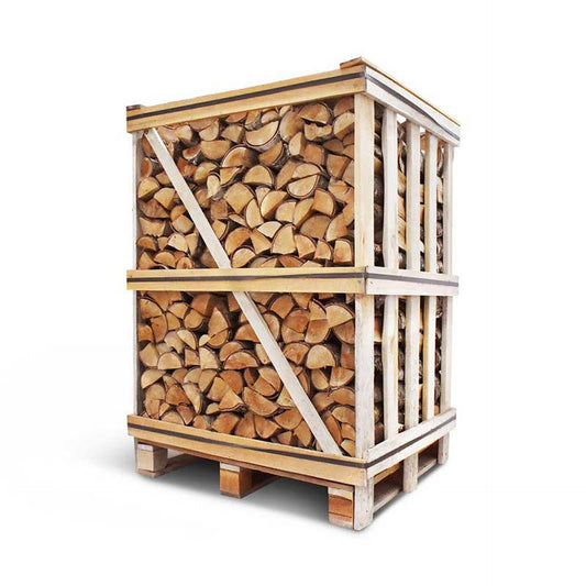 Large Crate Kiln-Dried Ash Firewood Logs – Approx. 1.63m³ Stacked / 2.5–2.6m³ Loose